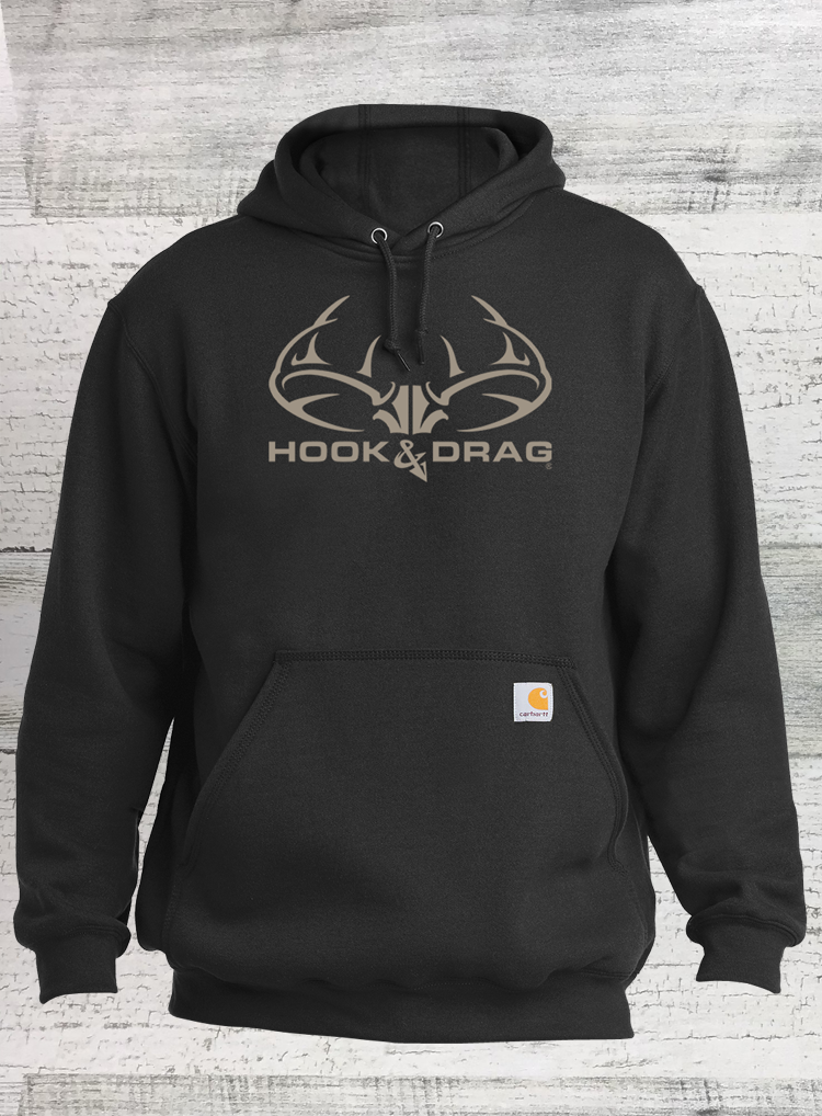 HDビッグバック - Carhartt ® ミッドウェイトフード付きスウェットシャツ - モス、ブラック、カーボンヘザー
