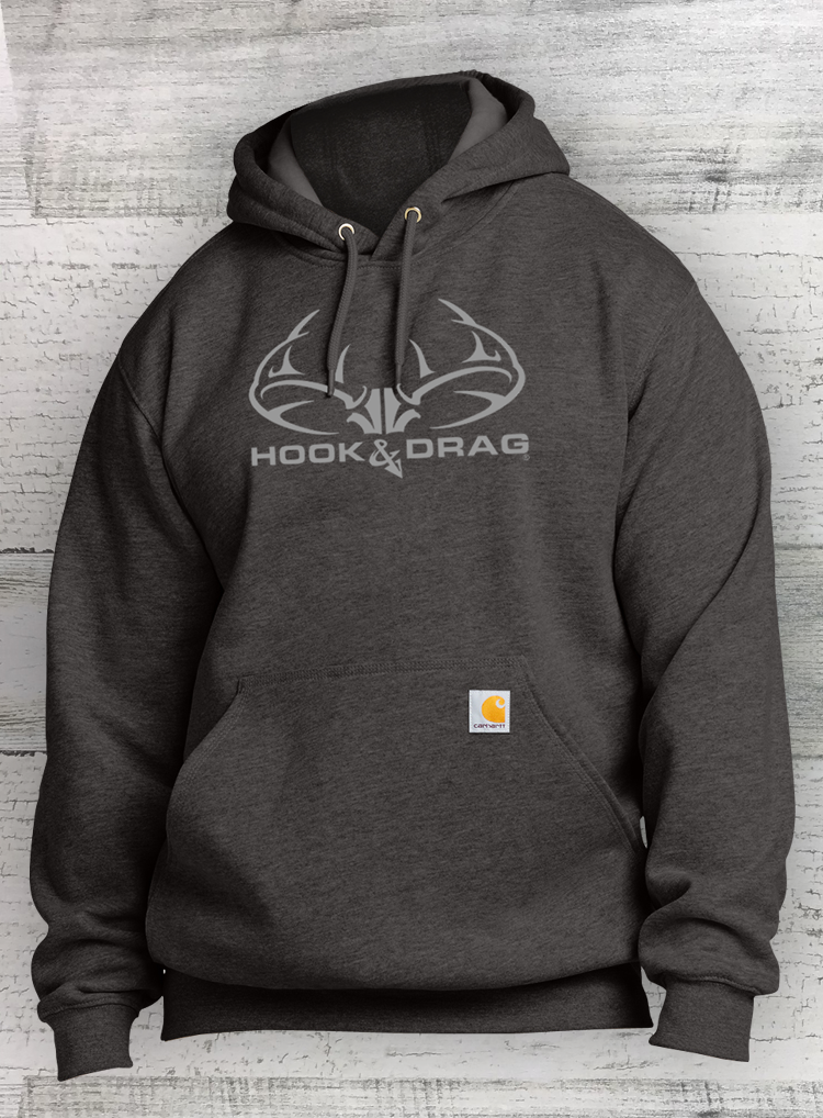 HDビッグバック - Carhartt ® ミッドウェイトフード付きスウェットシャツ - モス、ブラック、カーボンヘザー