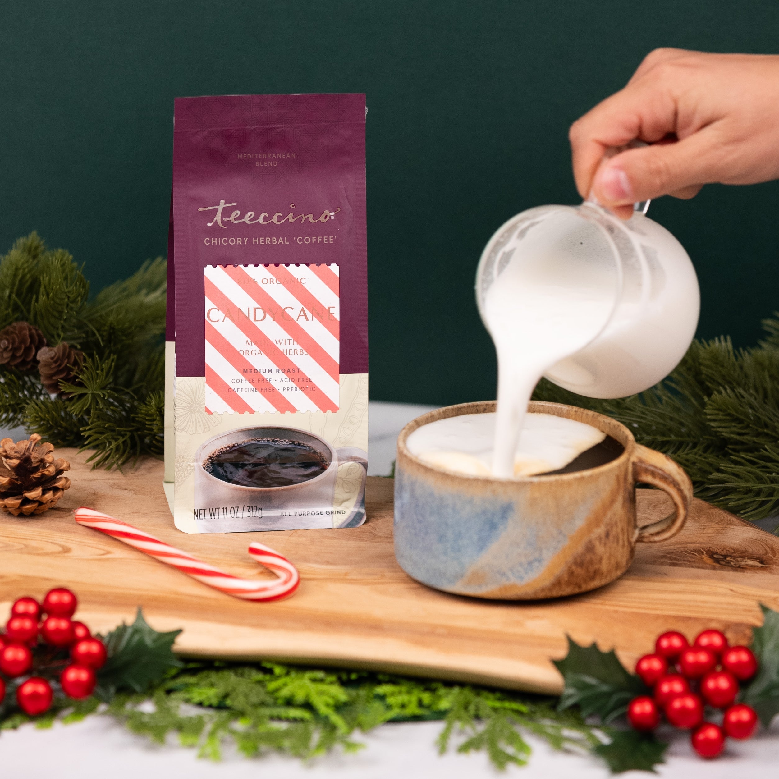 Herbal Coffee | Teeccino | Candy Cane Chicory Herbal Coffee