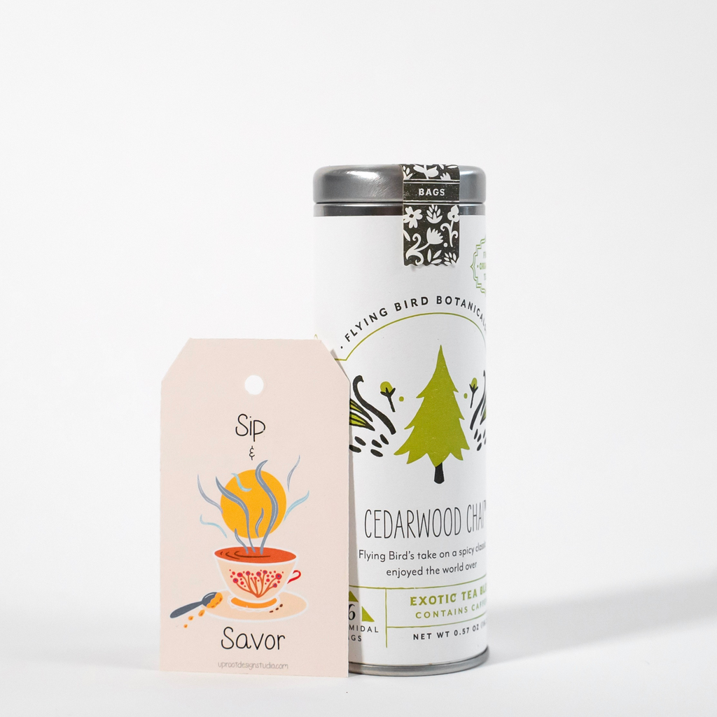 Caja de Té "Chai de Madera de Cedro" - 6 Eco-Bolsitas de Té Orgánico Amaderado