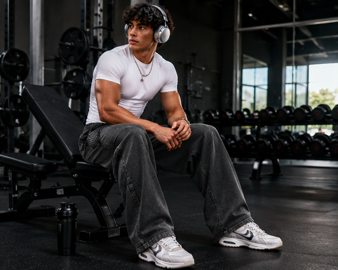 Loki & Ivy Snow Washed Tape Raw Edge Sweatpants