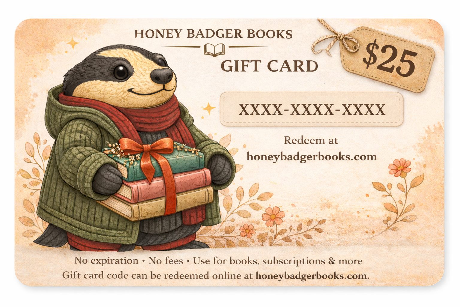 Honey Badger Books Giftcards