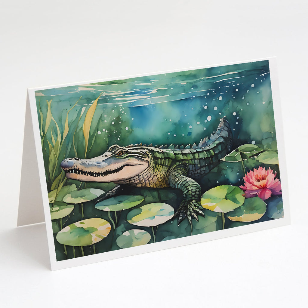 Paquete de 8 tarjetas de felicitación de caimanes