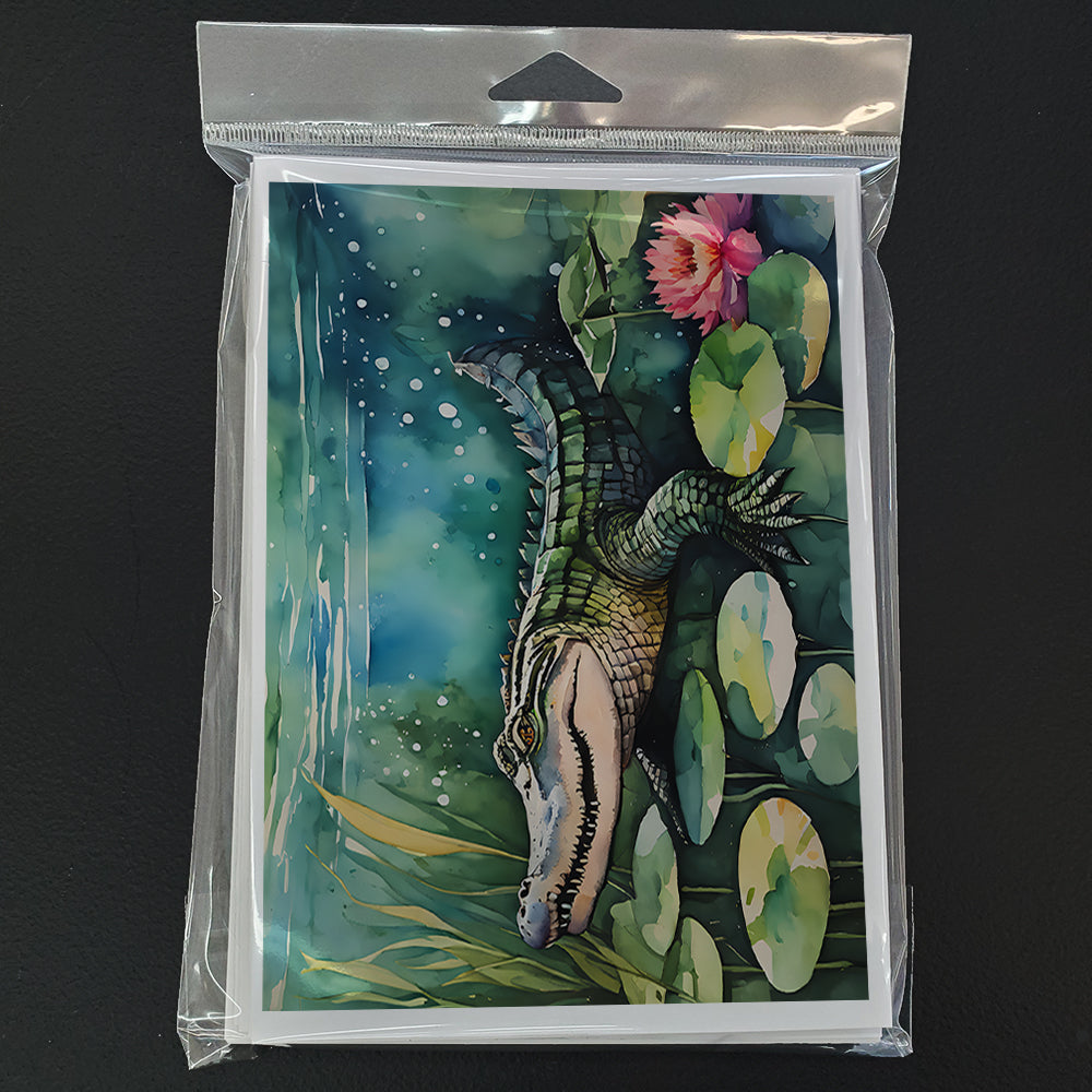 Paquete de 8 tarjetas de felicitación de caimanes