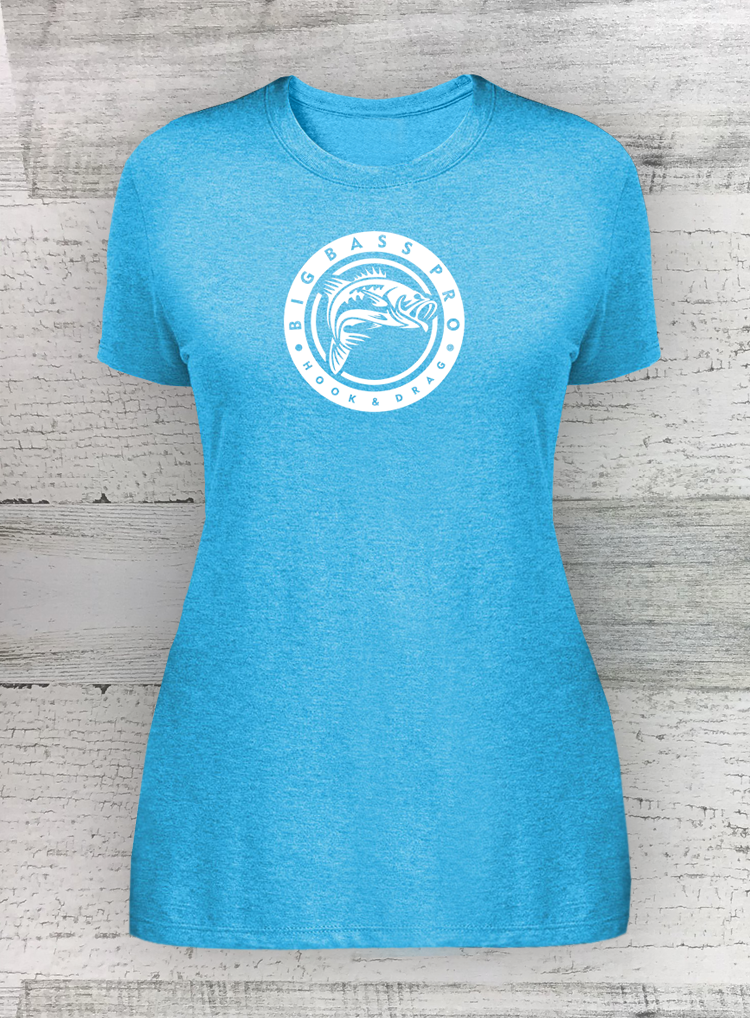 CAMISETA PERFECT TRI ® PARA MUJER - SERIE CIRCLE - Lucio de muro, bagre, tipo de pez, lobina