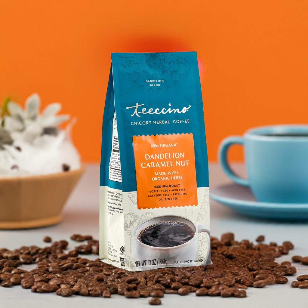 Herbal Coffee | Teeccino | Dandelion Caramel Nut Chicory Herbal Coffee