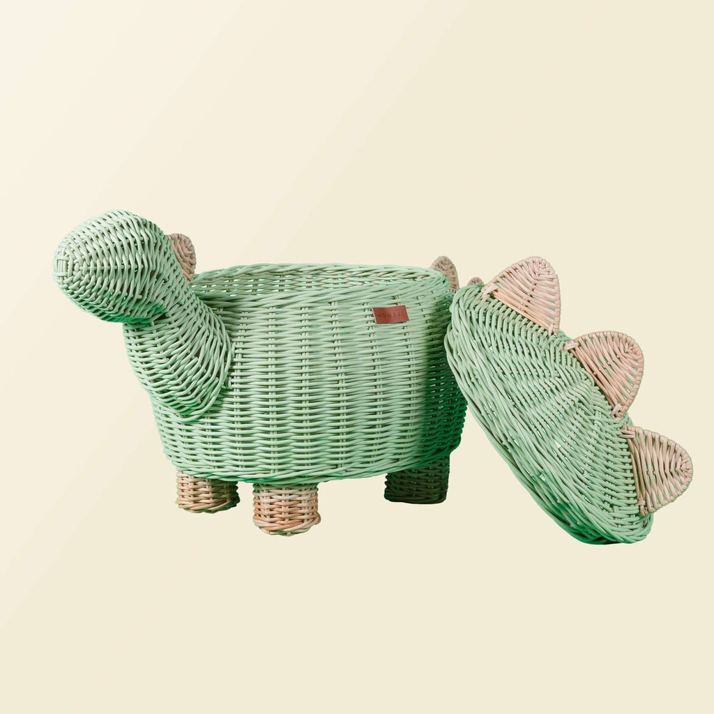 Storage Basket, Decor | Dinosaur Storage Basket Mint Green