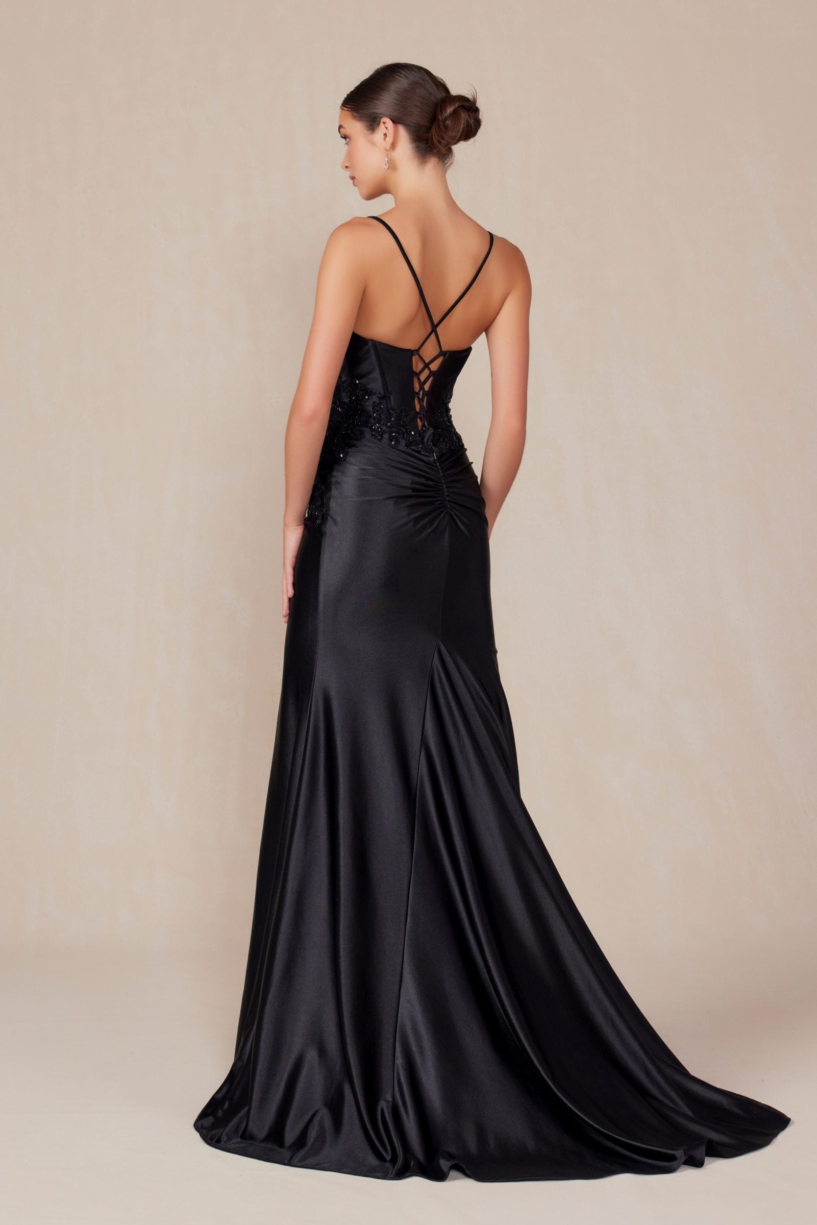 Dress | Nox Anabel E1488 Luxurious Shiny Satin Material