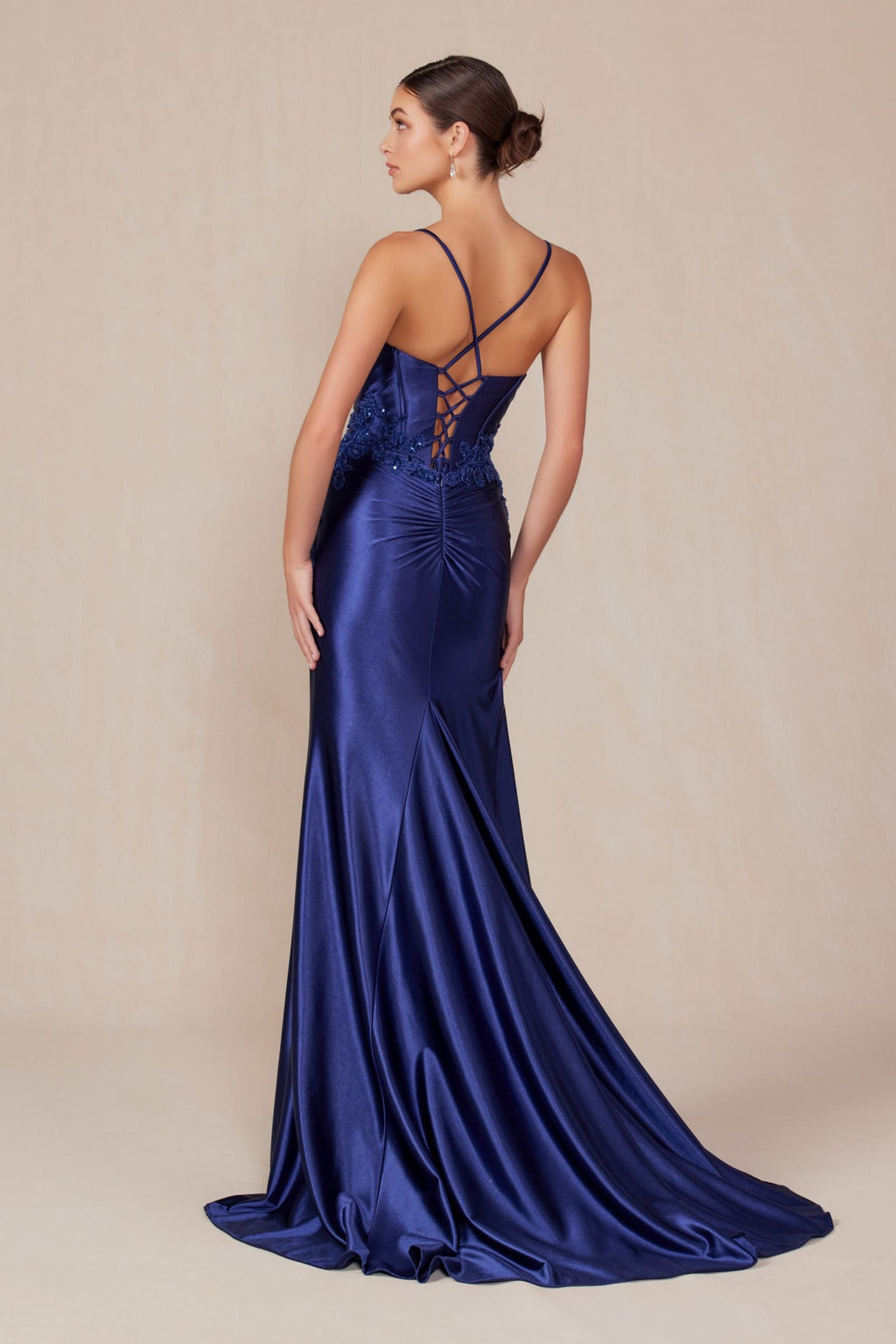 Dress | Nox Anabel E1488 Luxurious Shiny Satin Material
