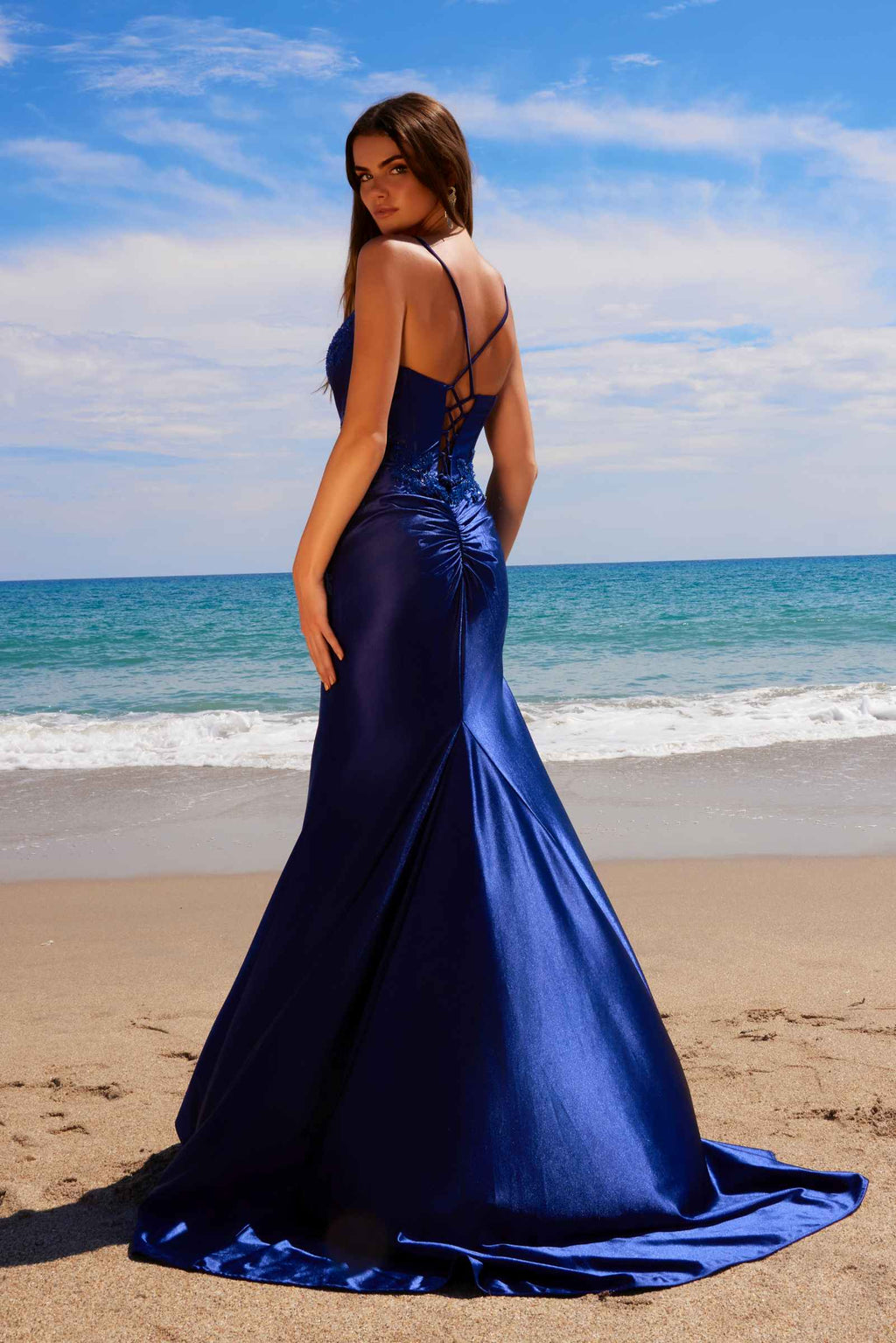 Dress | Nox Anabel E1488 Luxurious Shiny Satin Material