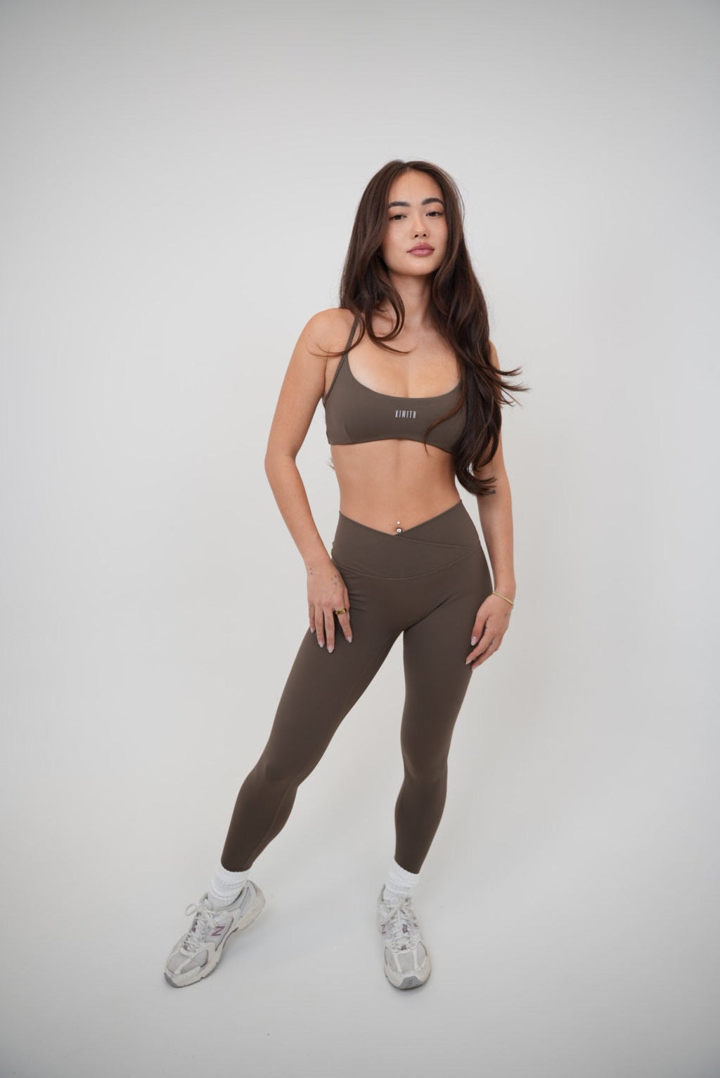 My Time Is Divine Brown Esculpe el Legging con Cintura en V