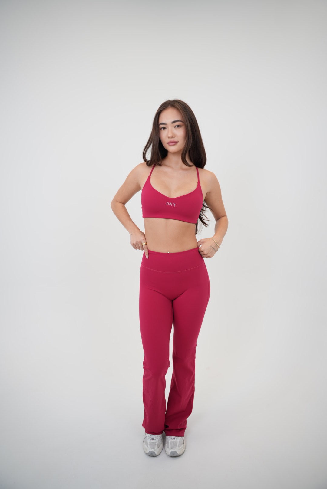 Yo vivo en el pantalón acampanado rojo de lujo