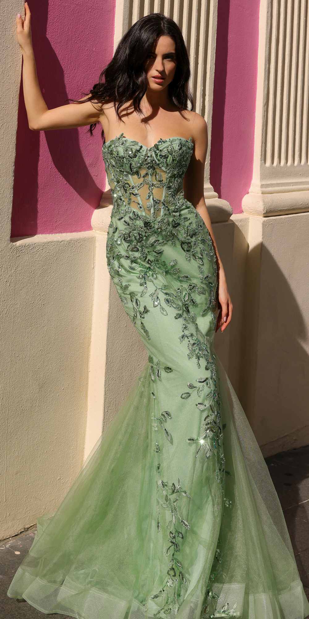 Nox Anabel G1258 Strapless Lace Applique Corset Bodice Mermaid Gown is a formal gown for prom, red carpet, formal events. It features tulle styling and a polished formalwear look suited for Honey Badger Books shoppers selecting special-occasion apparel.