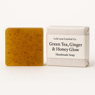 Jabón artesanal de Té Verde, Jengibre y Miel "Glow"