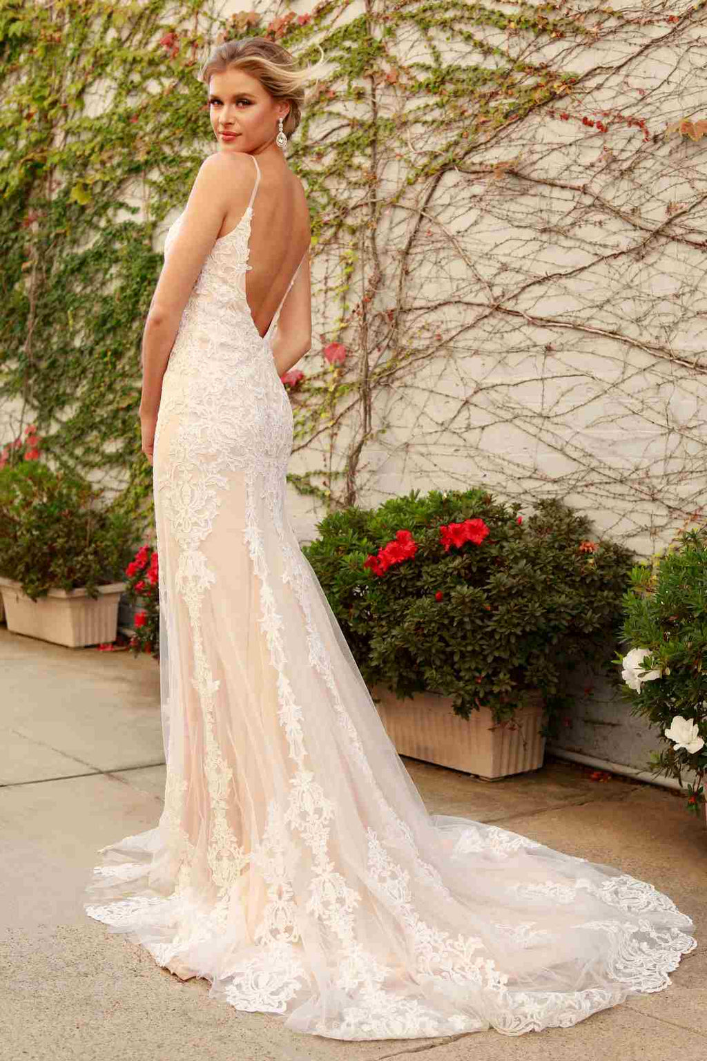 Wedding Dress | Nox Anabel H494 Spaghetti Strap V