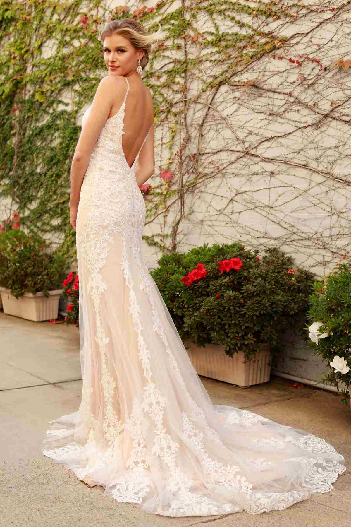 Wedding Dress | Nox Anabel H494 Spaghetti Strap V