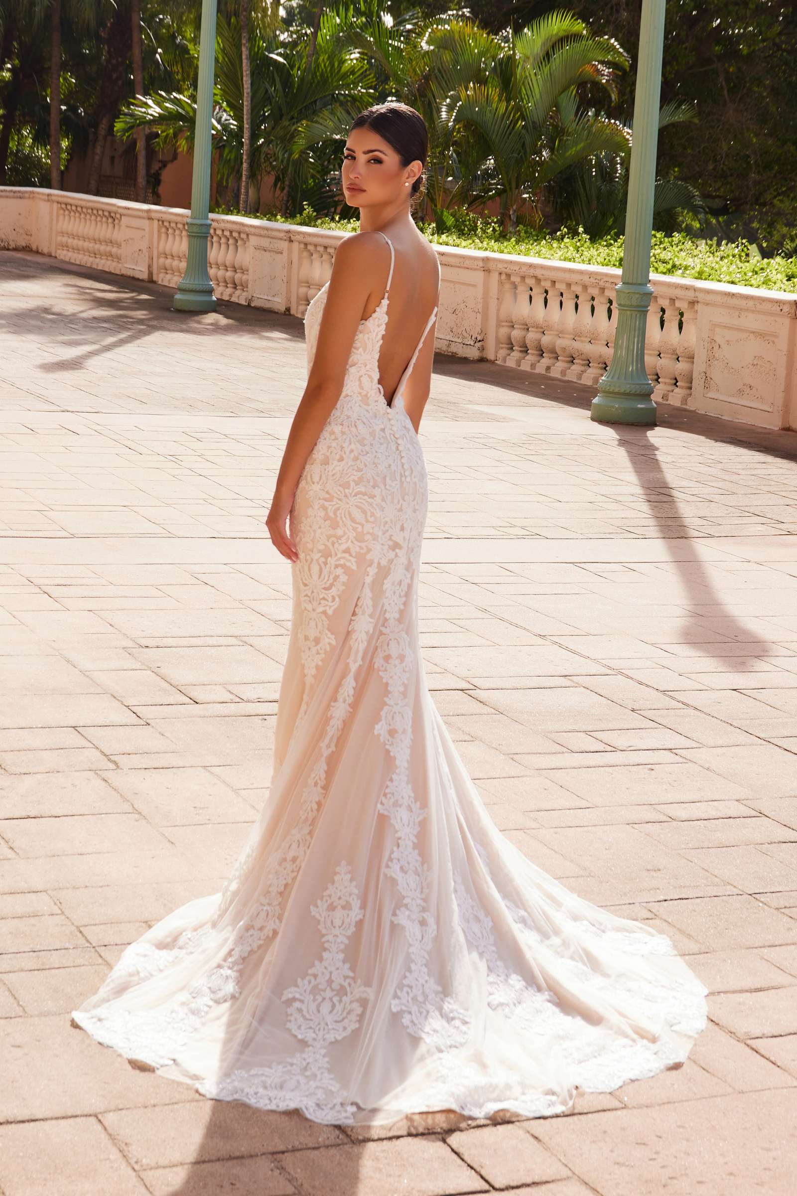 Wedding Dress | Nox Anabel H494 Spaghetti Strap V