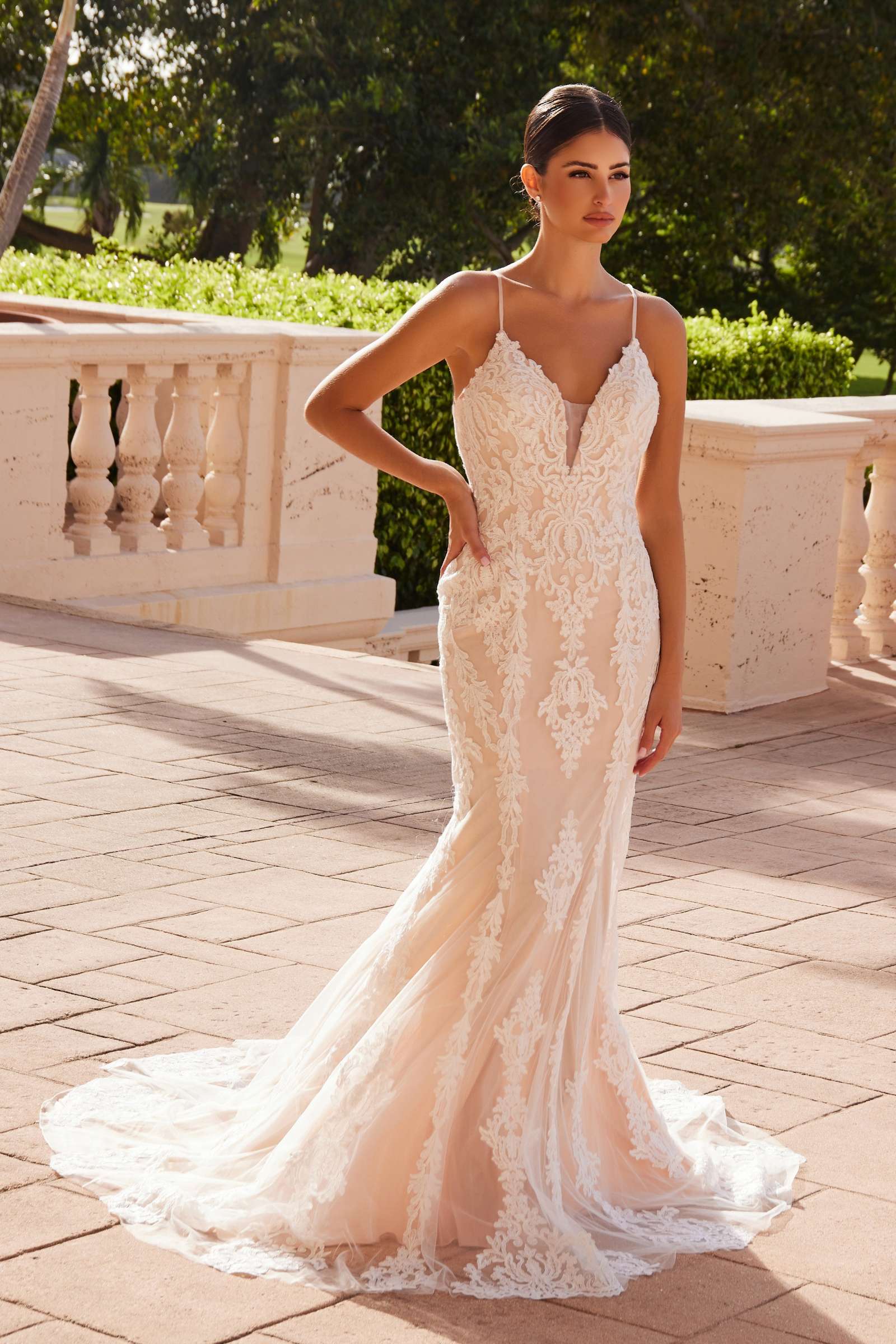 Wedding Dress | Nox Anabel H494 Spaghetti Strap V