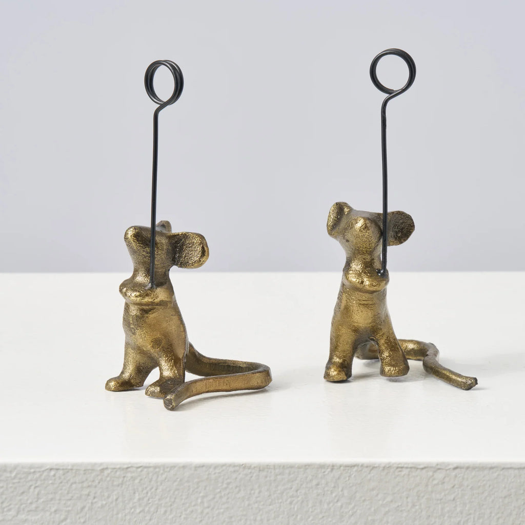 Greeting Card | Cast Iron Mouse Card Holder