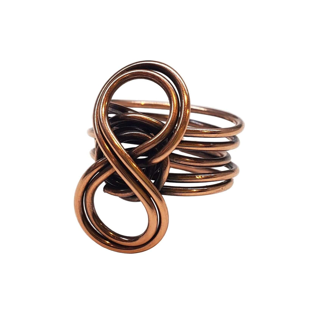 Handmade Copper Sculpted Double Infinity Eternity Ring is handmade ring selected for shoppers looking for artisan jewelry, statement accessories, wearable gifts, and distinctive details. Design details include copper construction, infinity motif. Product details help shoppers compare the item type, style, size, and intended use before purchase.