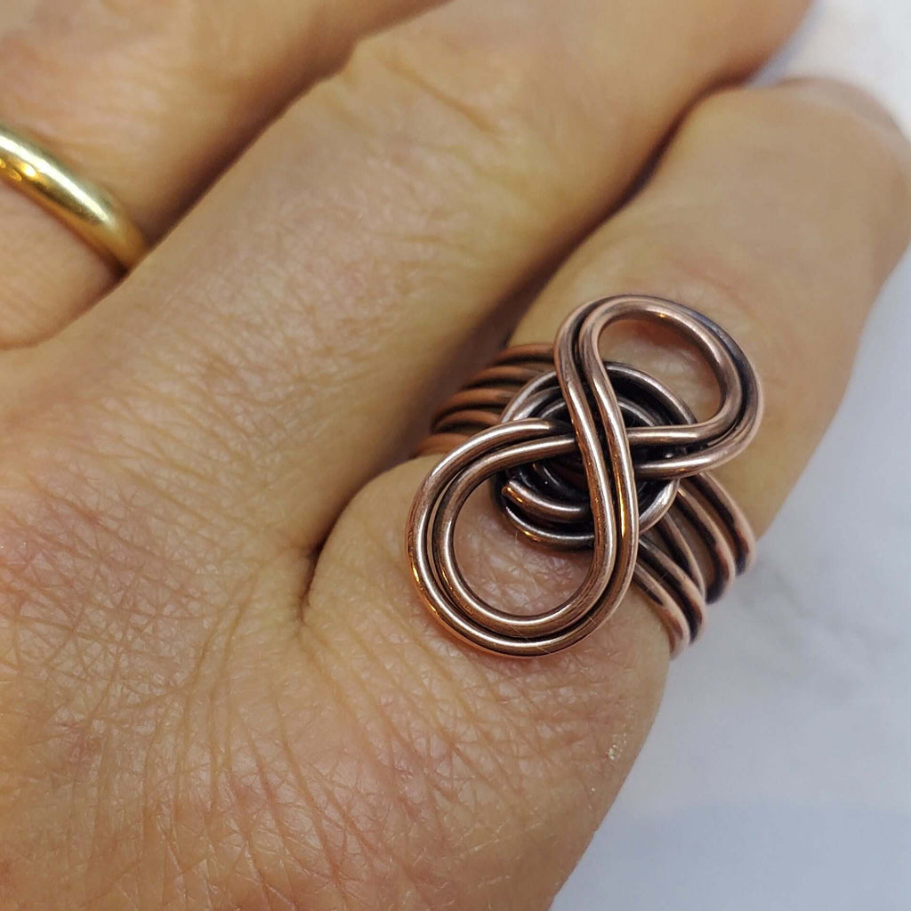 Ring | Handmade Copper Sculpted Double Infinity Eternity Ring