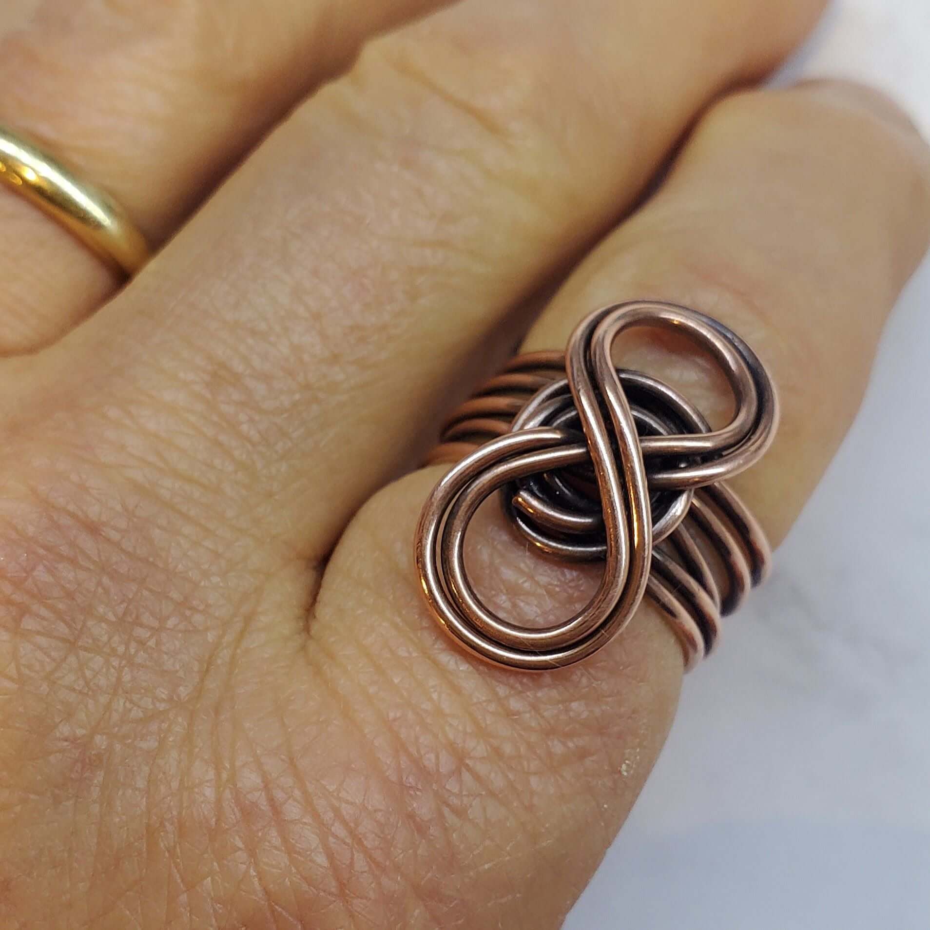 Ring | Handmade Copper Sculpted Double Infinity Eternity Ring