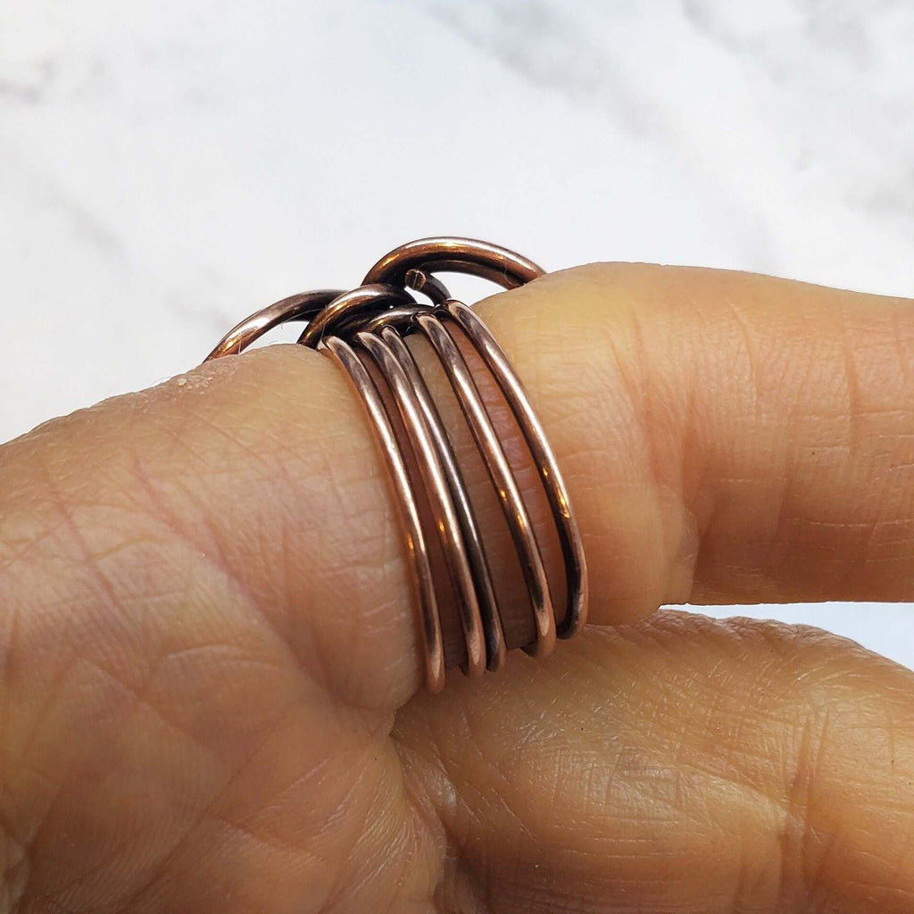 Ring | Handmade Copper Sculpted Double Infinity Eternity Ring