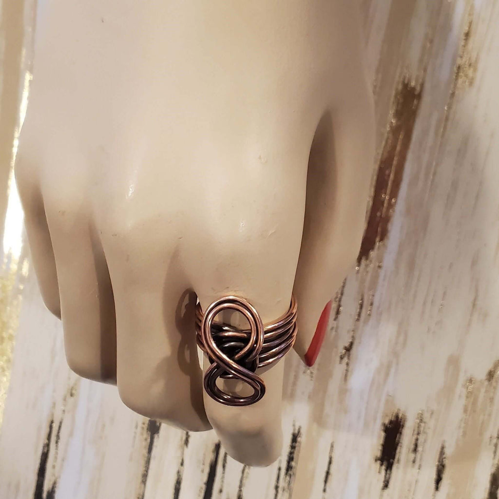 Ring | Handmade Copper Sculpted Double Infinity Eternity Ring