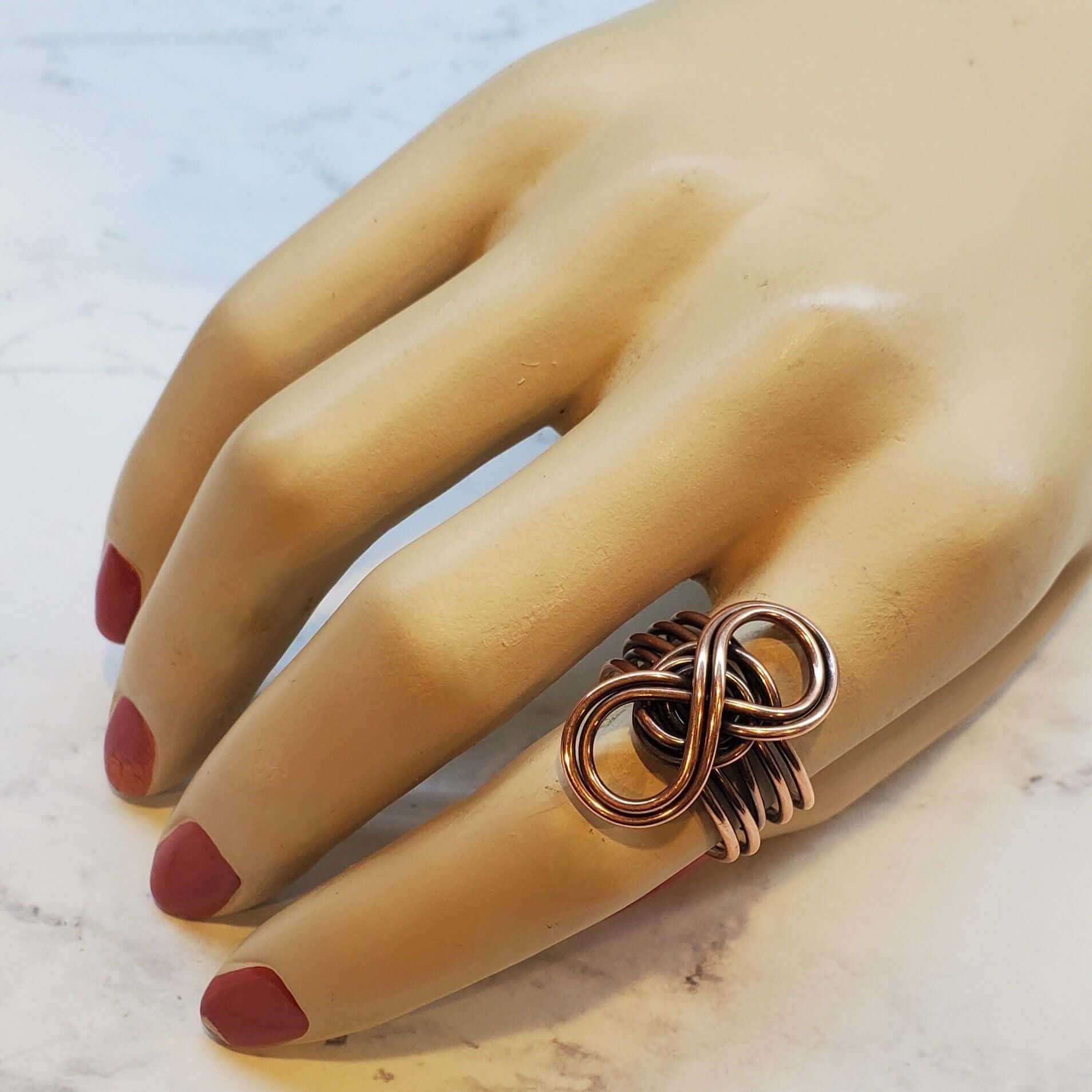 Ring | Handmade Copper Sculpted Double Infinity Eternity Ring