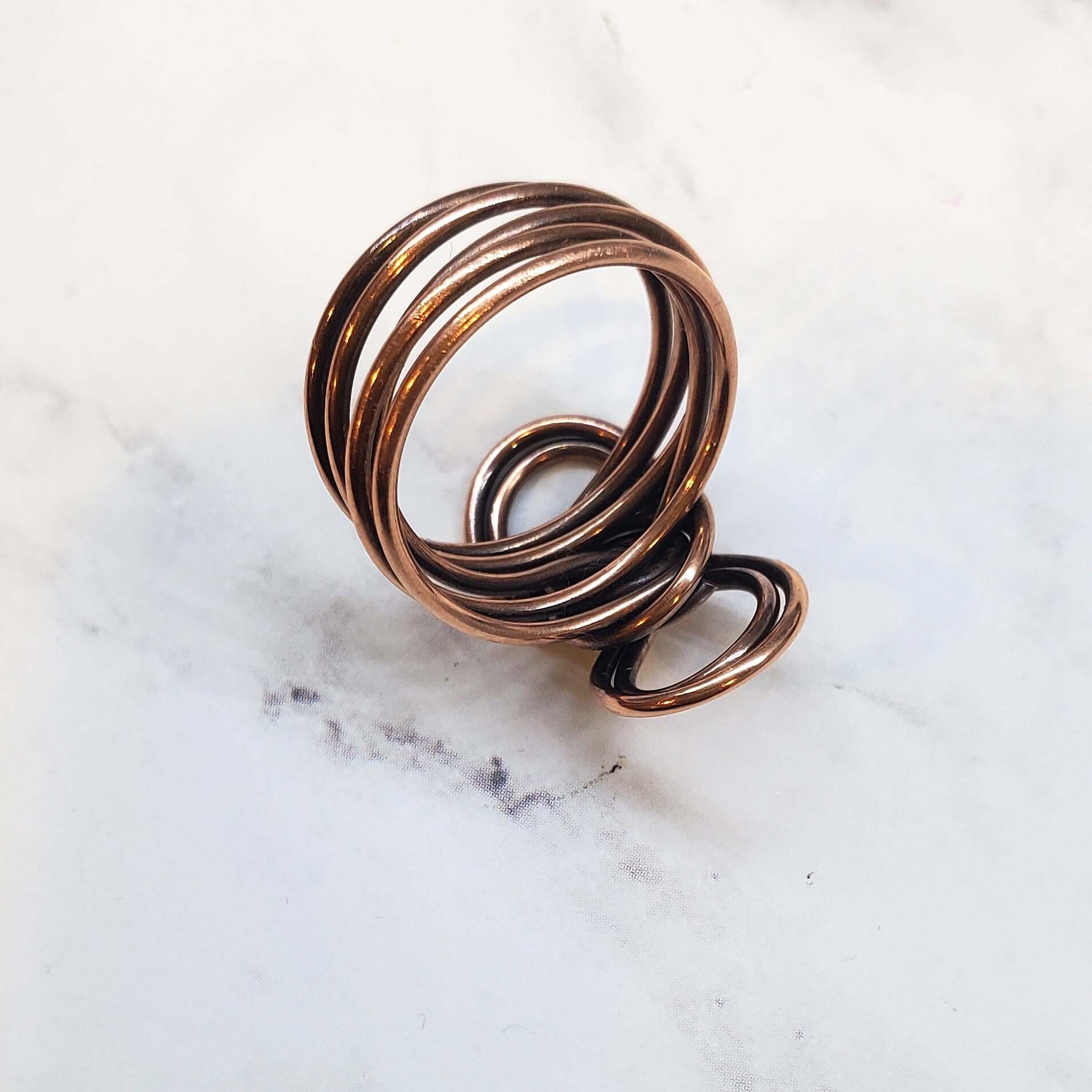 Ring | Handmade Copper Sculpted Double Infinity Eternity Ring