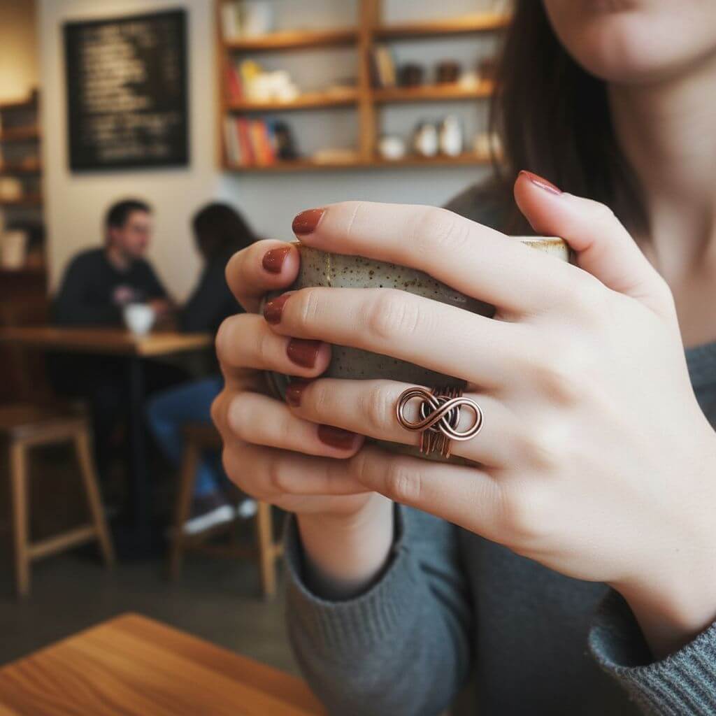 Ring | Handmade Copper Sculpted Double Infinity Eternity Ring