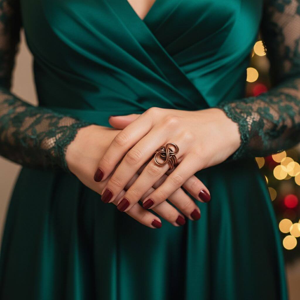 Ring | Handmade Copper Sculpted Double Infinity Eternity Ring