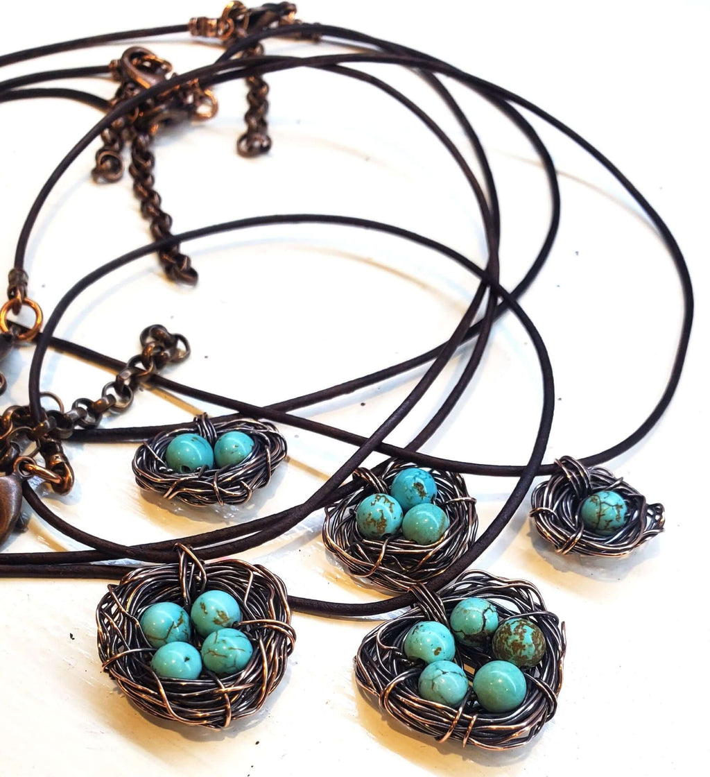 Handmade Copper Robin Nest Necklace with Up to 5 Beads is handmade necklace selected for shoppers looking for artisan jewelry, statement accessories, wearable gifts, and distinctive details. Design details include copper construction, wire-wrapped craftsmanship, heart-shaped accent, bead detail. Available style options help shoppers choose the right version from the listing variants.