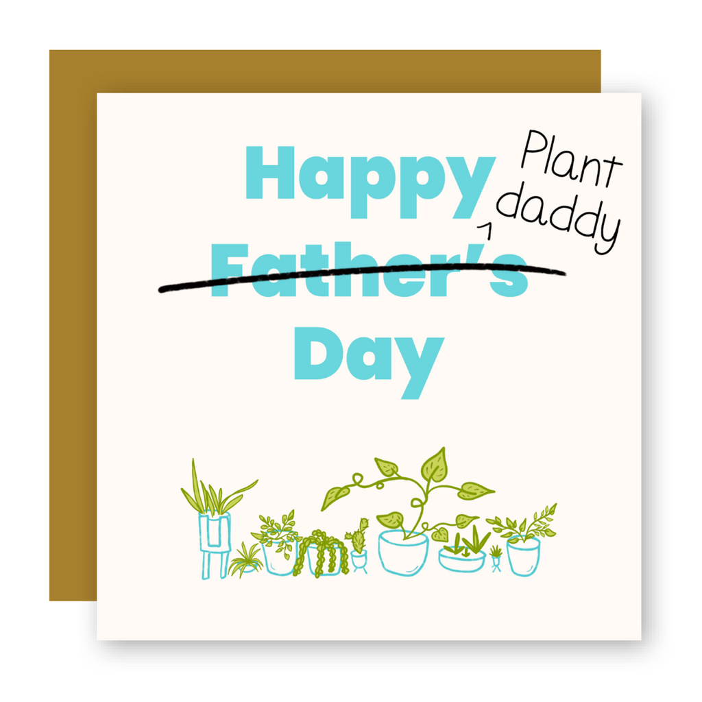 Feliz Día del Padre para Papás Plantiles con Tarjeta de Felicitación de Plantas de Interior + Sobre a Juego (Ocasión)