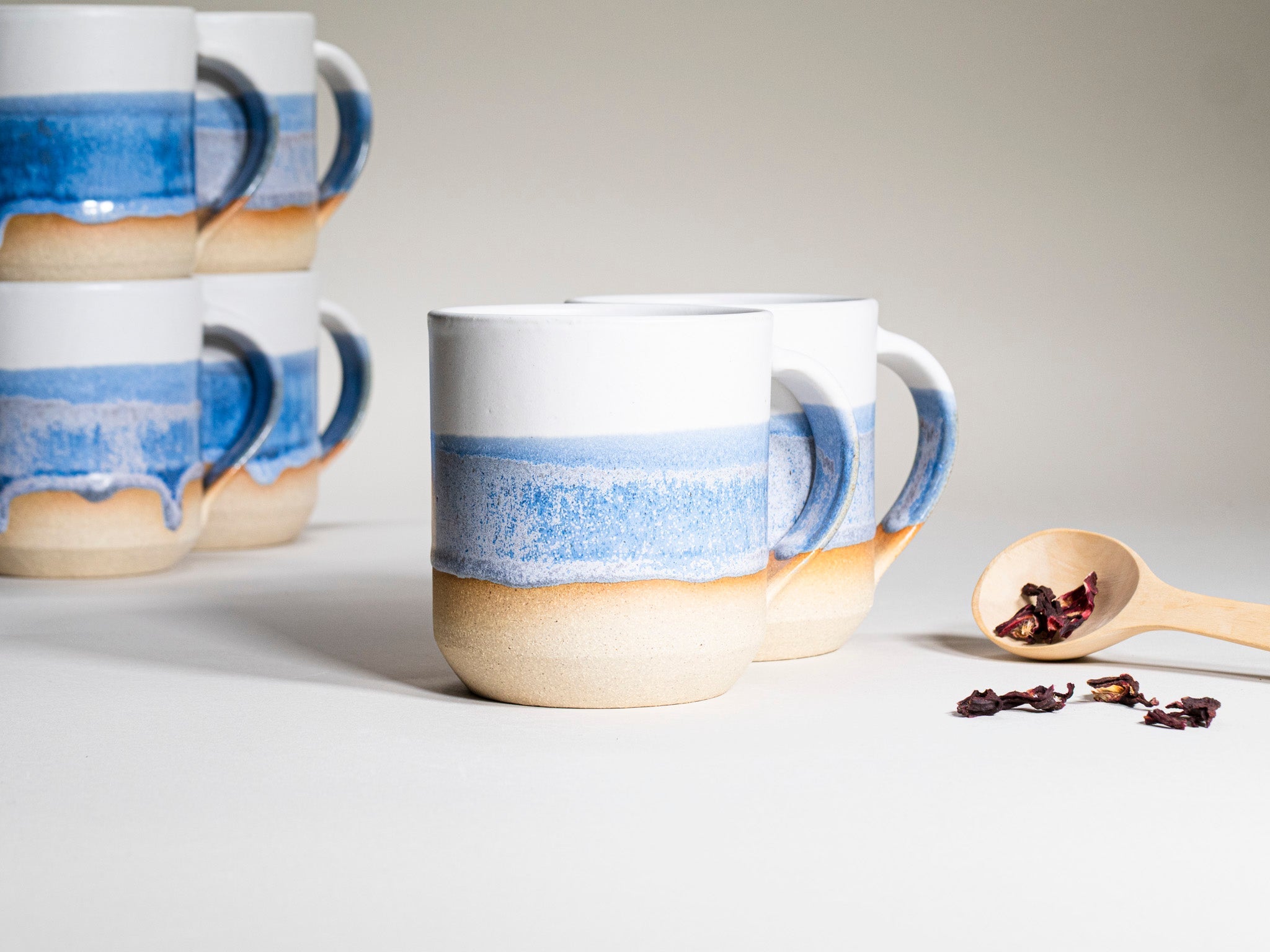 Tea | Ceramic Coffee Tea Mug with Handle Blue