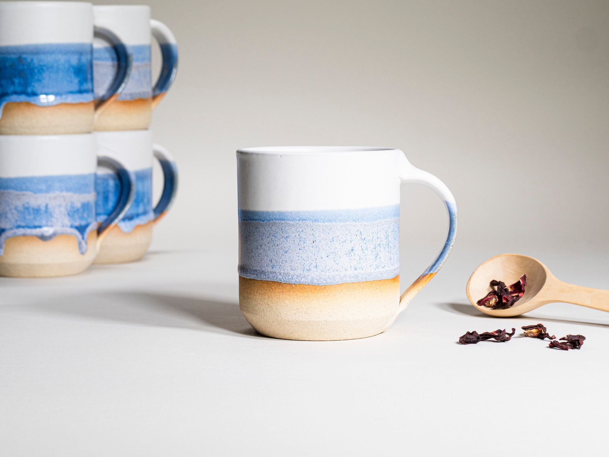 Tea | Ceramic Coffee Tea Mug with Handle Blue