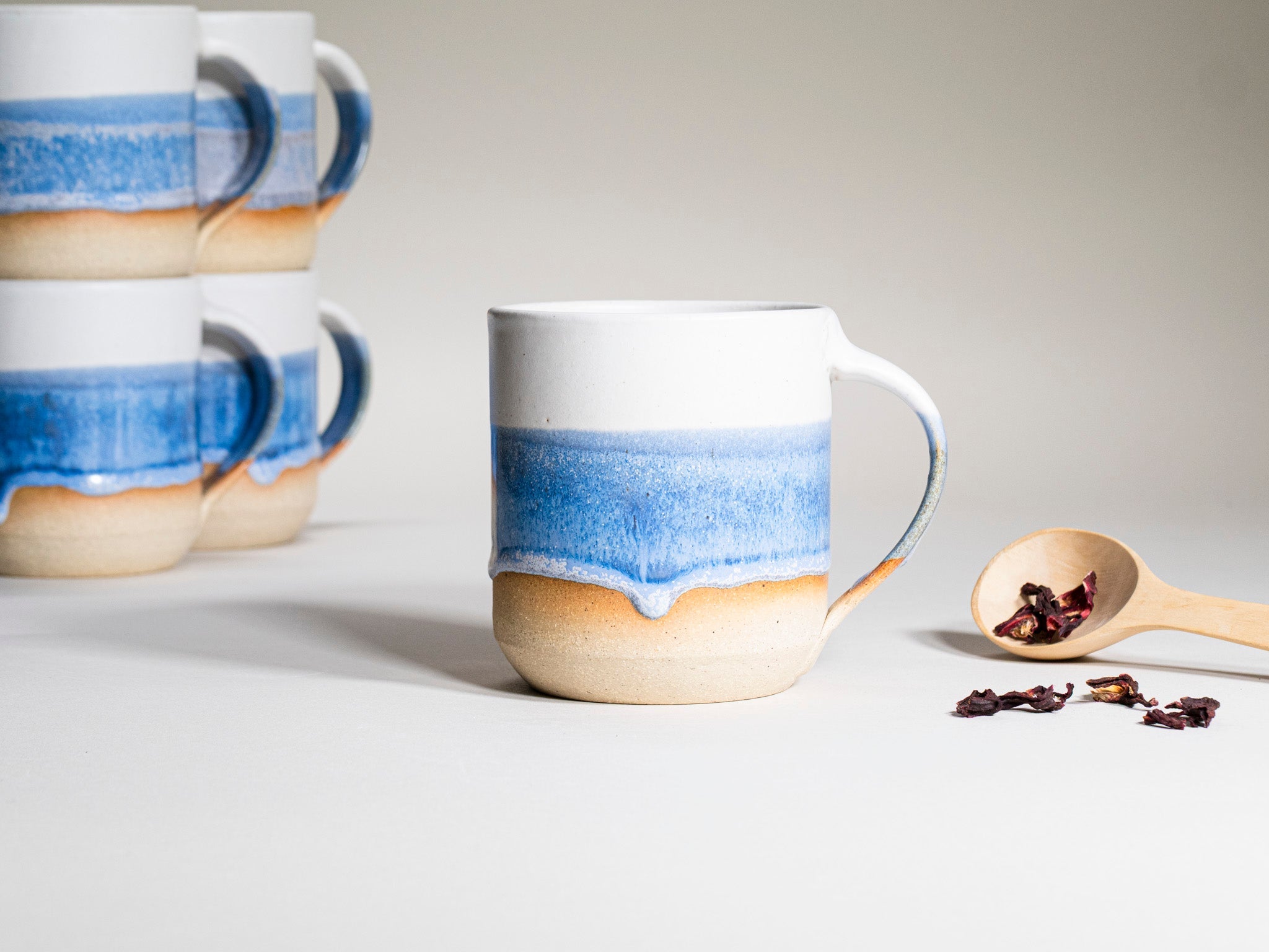 Tea | Ceramic Coffee Tea Mug with Handle Blue
