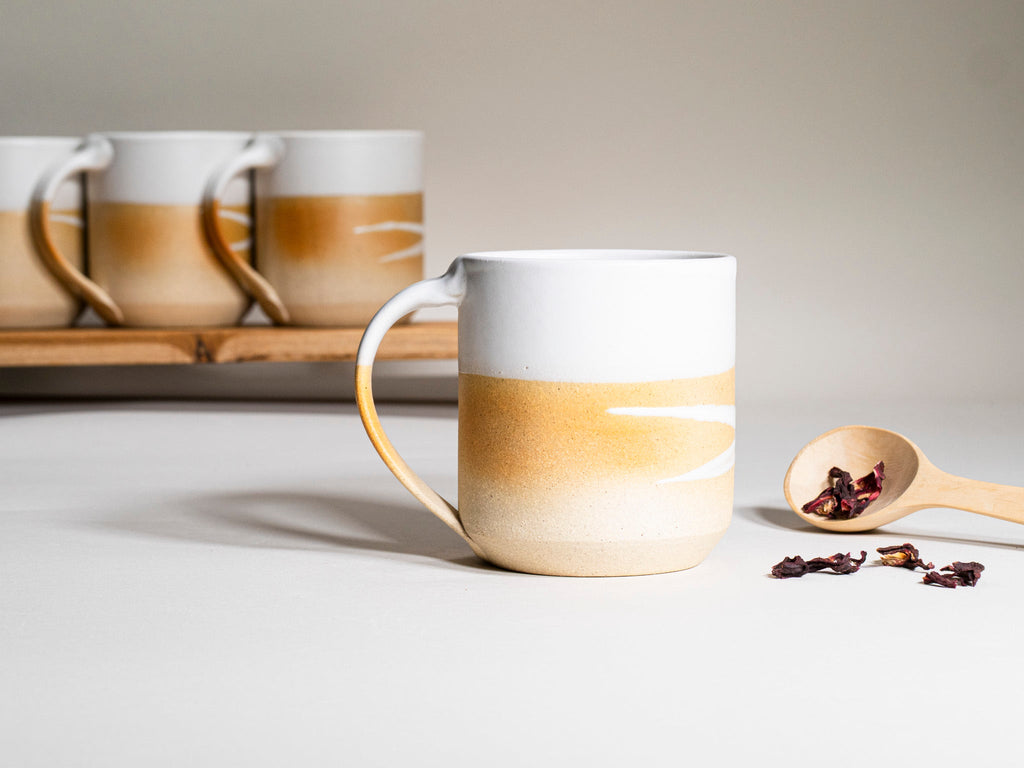 Tea | Ceramic Coffee Tea Mug with Handle Sandy White