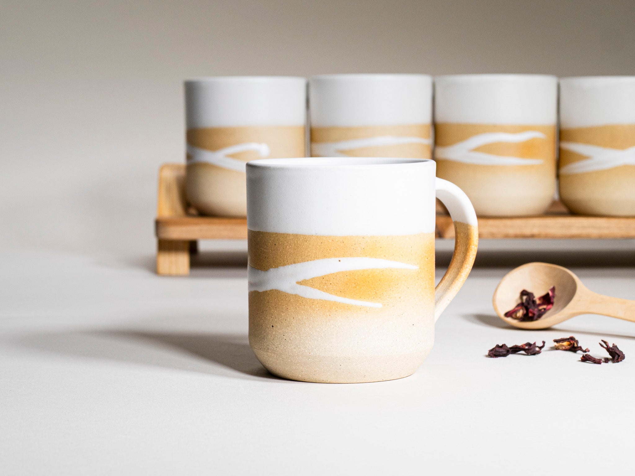 Tea | Ceramic Coffee Tea Mug with Handle Sandy White