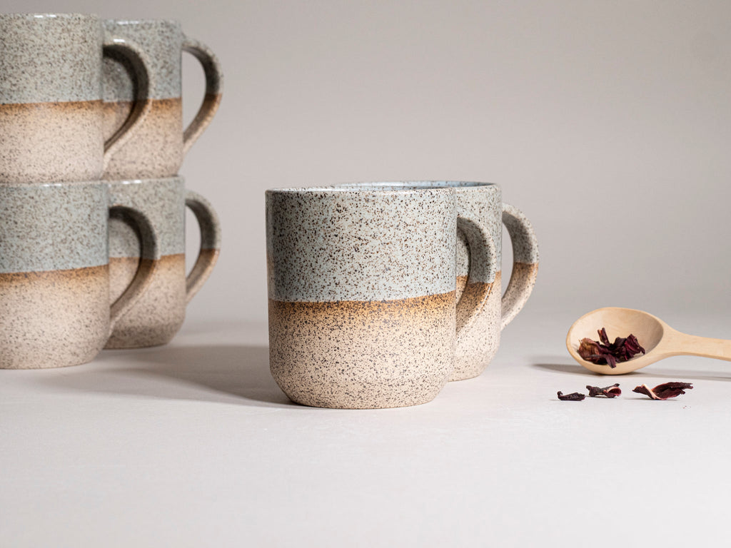 Tea | Ceramic Coffee Tea Mug with Handle Speckled Blue