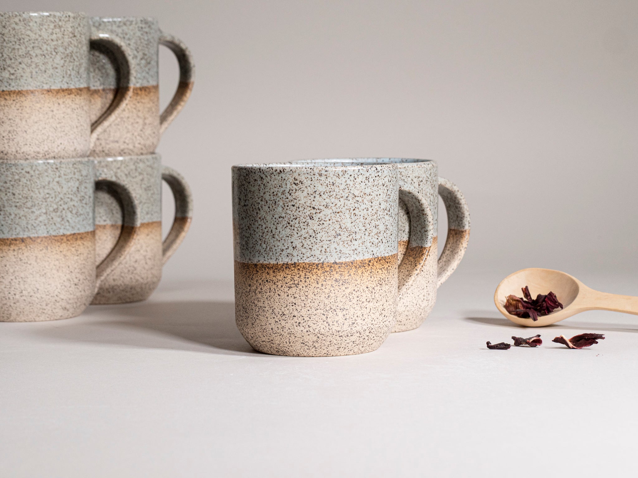 Tea | Ceramic Coffee Tea Mug with Handle Speckled Blue