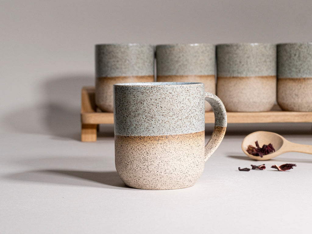 Tea | Ceramic Coffee Tea Mug with Handle Speckled Blue