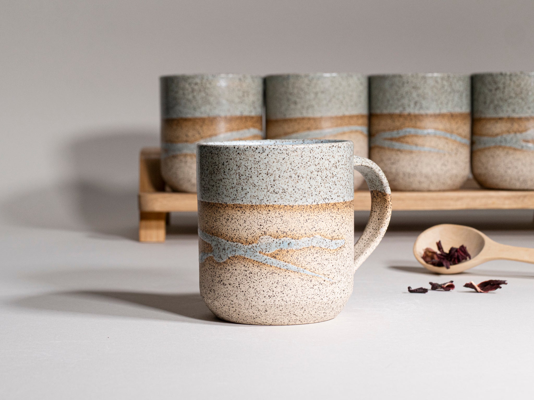 Tea | Ceramic Coffee Tea Mug Speckled Blue