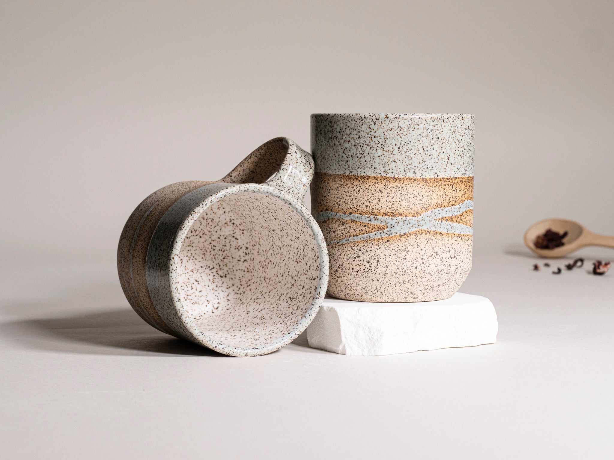 Tea | Ceramic Coffee Tea Mug Speckled Blue
