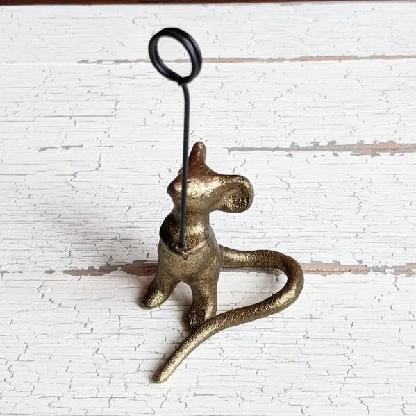 Greeting Card | Cast Iron Mouse Card Holder