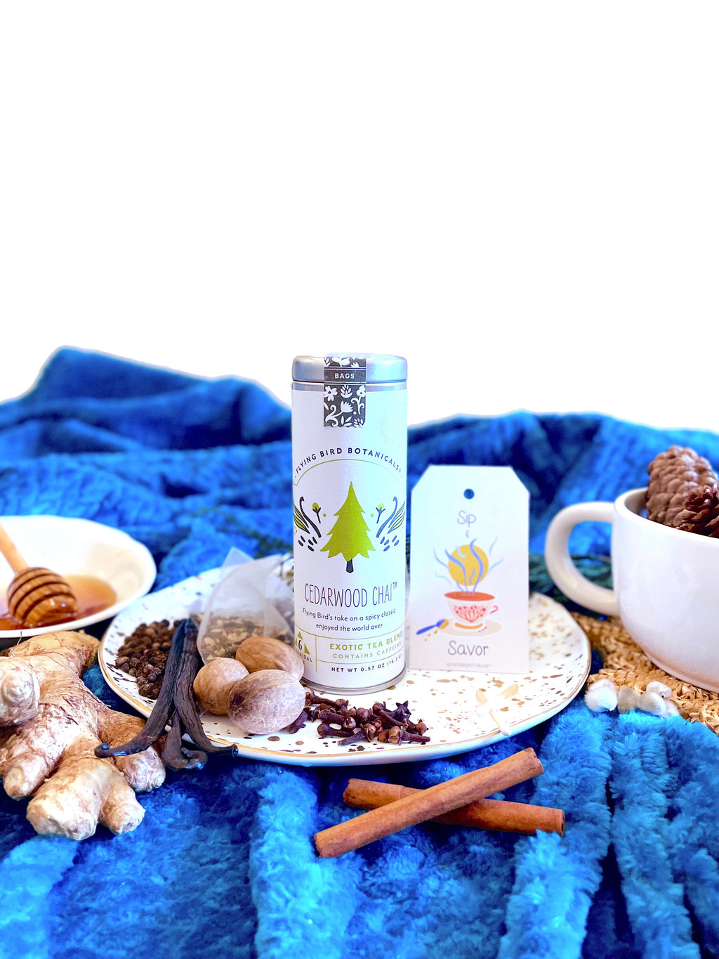 Caja de Té "Chai de Madera de Cedro" - 6 Eco-Bolsitas de Té Orgánico Amaderado