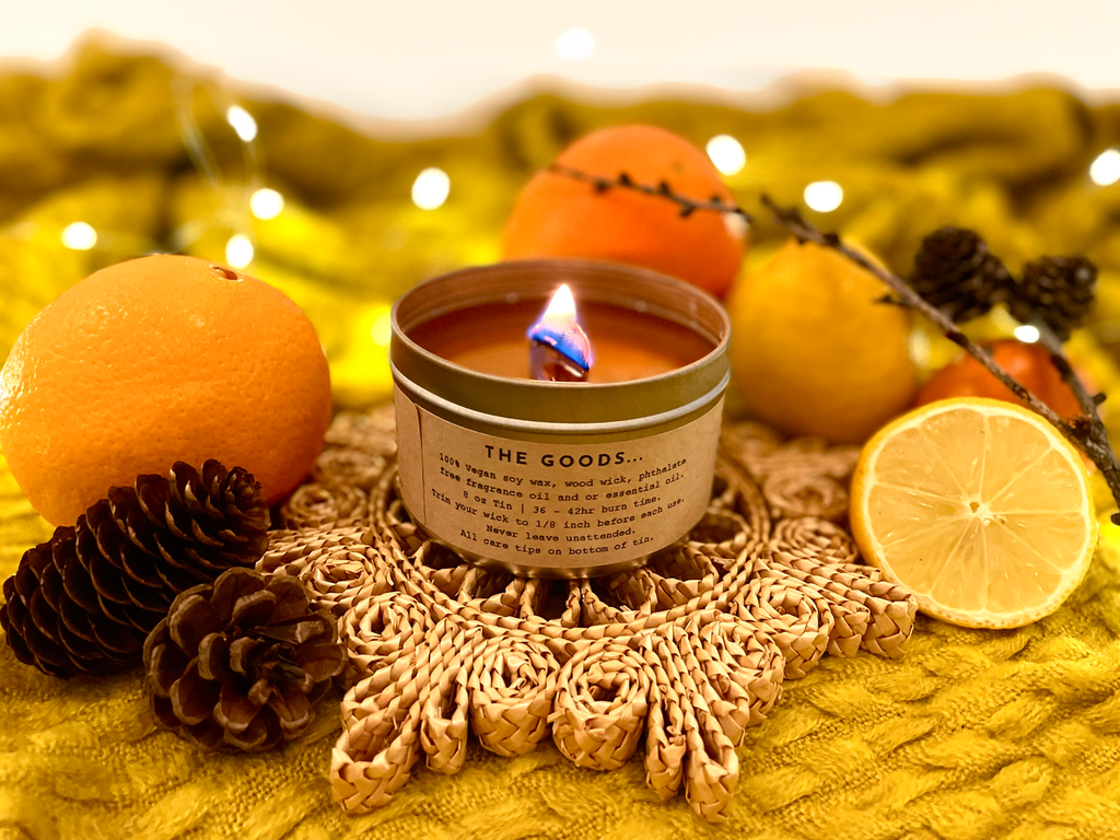 Vela ecológica Soy Crackling Wick "Summit" – Aroma a bosque, piñas y cítricos dulces (Brilla / Sueños de invierno)