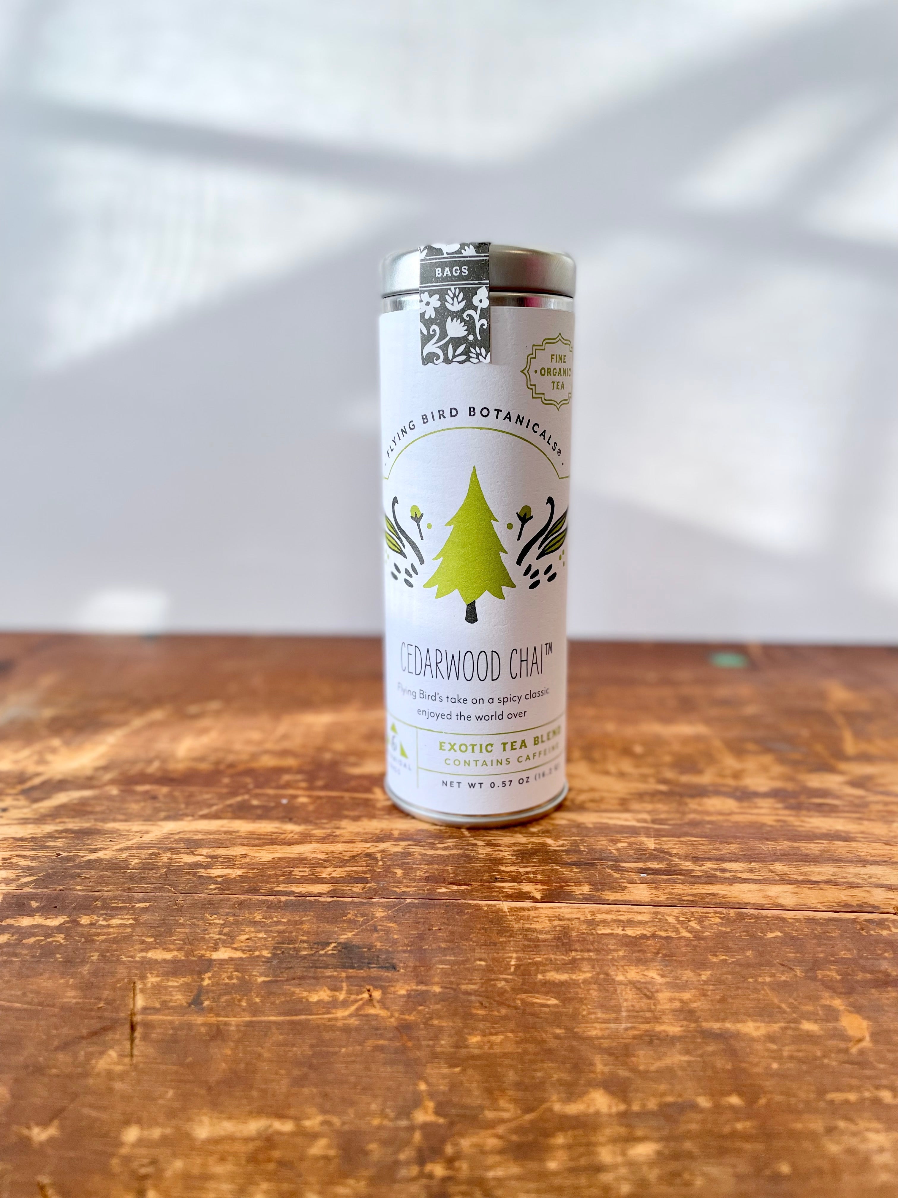 "Cedarwood Chai" Tea Time Tin - 6 Eco-Teabags of Organic Woodsy Tea