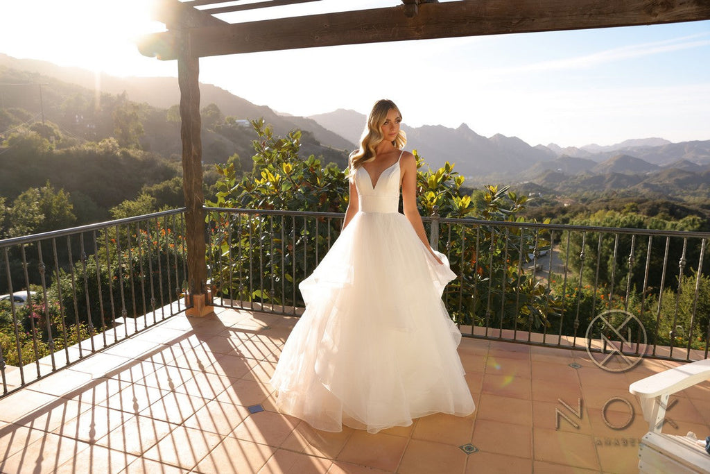 Wedding Dress | Nox Anabel Je997 Long Sleeveless Layered