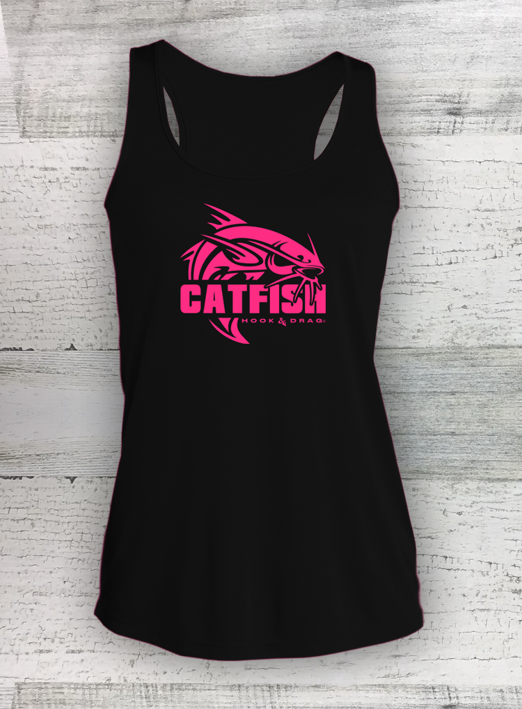 Pescados HD - Retro Moderno - Camiseta sin mangas de competición Racerback para mujer - Siluro, Lucioperca, Mojarra y Lubina